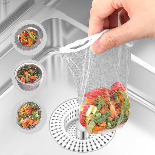 450 PCS Kitchen Sink Strainer Mesh Bag Suitable for Various Sizes of Sink Strainers, Disposable Sink Net Strainer Filter Bags for Sink Drain for Collecting Kitchen Food Waste Leftover Garbage