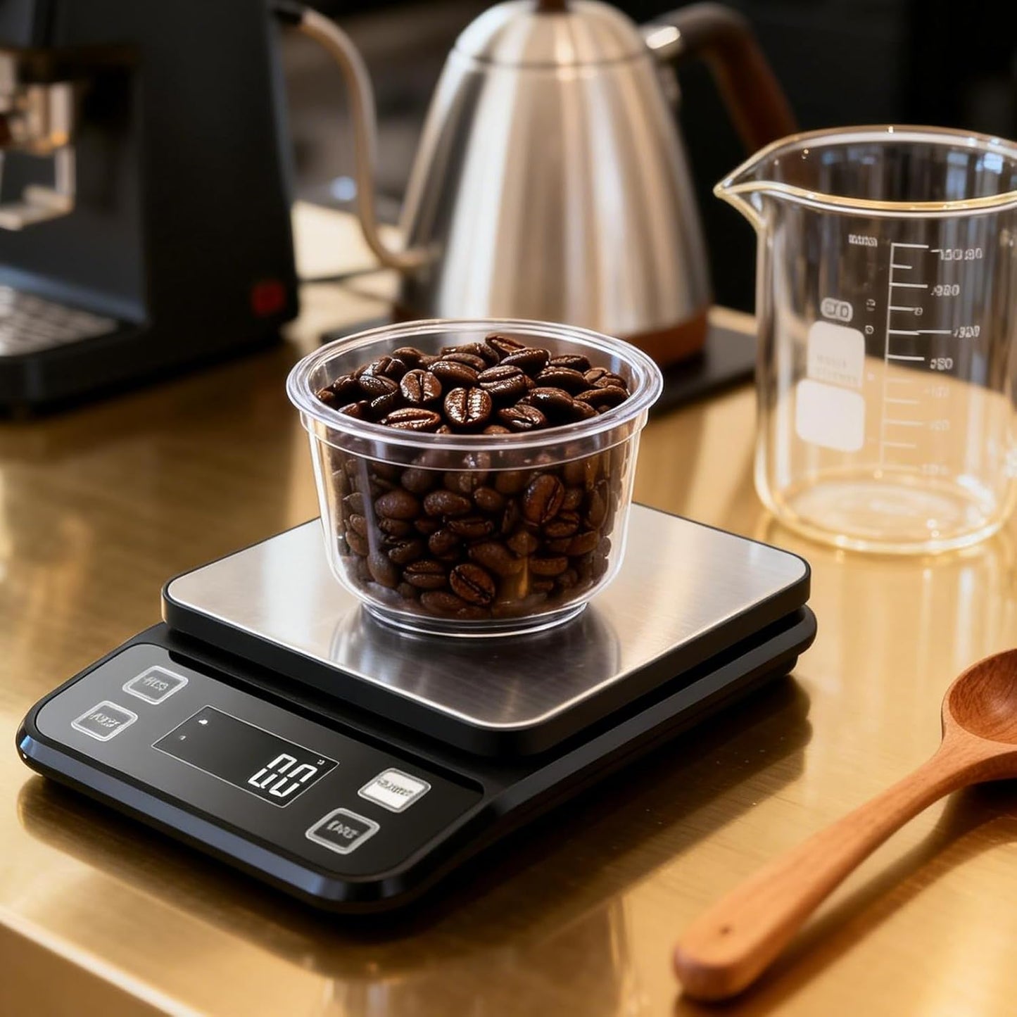 Waterproof Kitchen Scale, 5kg/11lb Food Scale Precisely Measures Grams and Ounces for Baking and Cooking, Stainless Stee Digital Scale with Backlight for Food