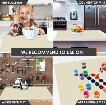 Standard Silicone Mat,Black Baking Mat-Food Grade Kids Dinner Table Placemat Non Slip Counter Mat with Raised Edges Heat Resistant Mat for Air Fryer Nonstick Pastry Dough Mat(1 Pack 23.6'' x 15.7'')
