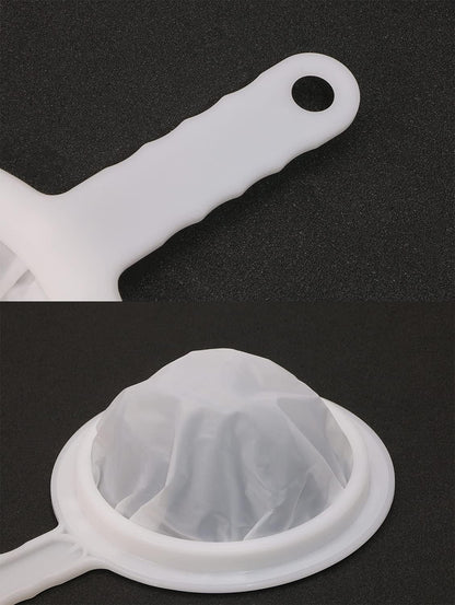 Mini Skater 400 Mesh Kitchen Ultra-fine Mesh Strainer, Nylon Mesh Filter Spoon with Handle Kitchen Tool for Fine Wine, Fine Precipitation of Cold Wine, Cold Water Precipitation (1Pcs)