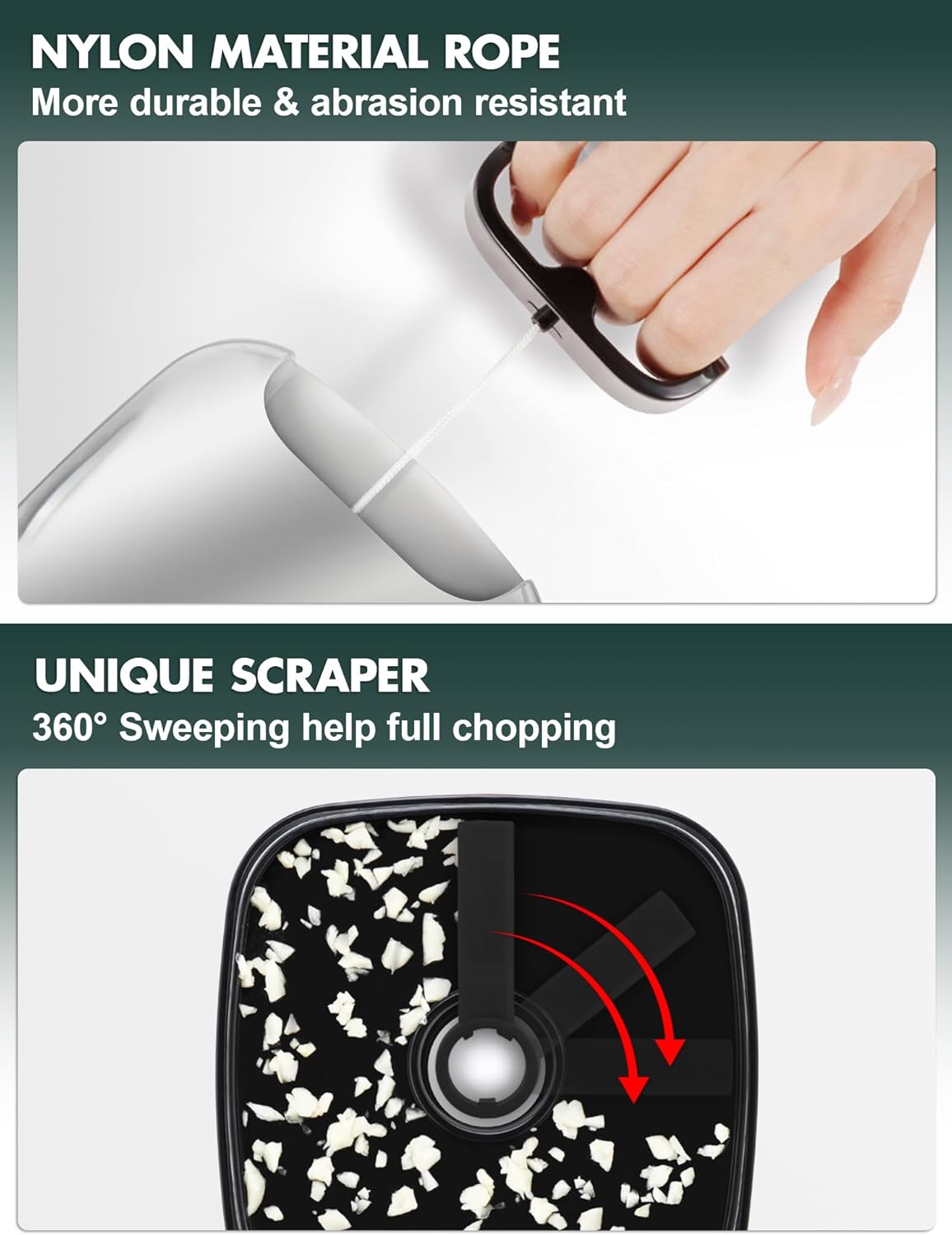 Manual Pull Food Chopper, Hand Pull String Onion Chopper Dicer for Kitchen, Easy Cleaning Food Chopper for Vegetables, Fruits (500 ML)