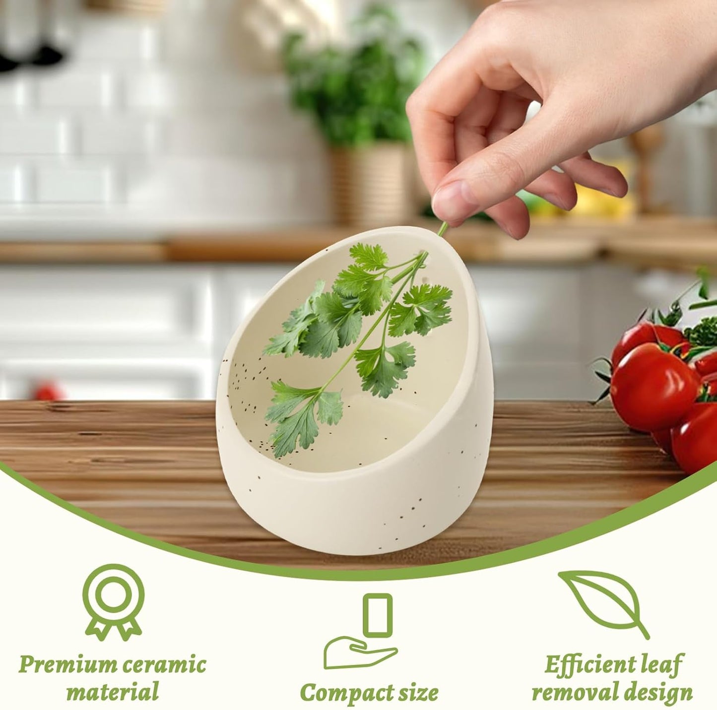 3Pcs Pottery Herb Stripper Bowl with Different Hole Sizes, Herb Stripper Tool for Removing Stems and Leaves