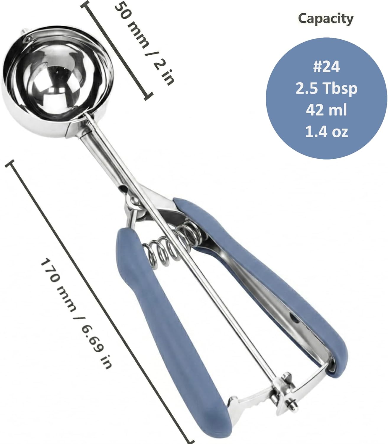 Ice Cream Scoop, 18/8 Stainless Steel Cookie Scoop, Cookie Scoops for Baking, 2 Tbsp/ 30 ml/ 1 oz Cookie Dough Scoop, Ice Cream Scooper with Trigger Release, Cookie Scooper for Baking