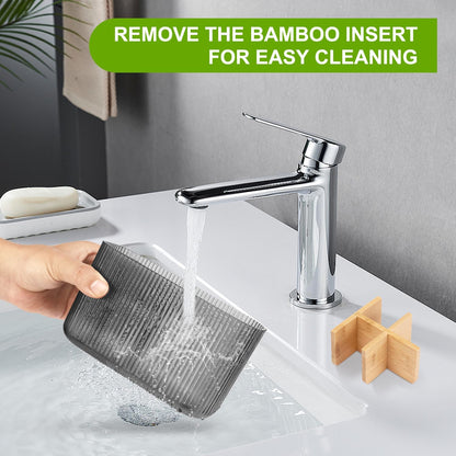 GFWARE Toothbrush Holders for Bathrooms, 5 Slots Bamboo Toothbrush Holder Kids Electric Toothbrush Holder and Toothpaste Holder for Bathroom Countertop Accessories Storage, Marble Toothbrush Organizer