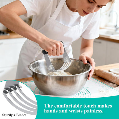 Biscuit Cutter Set, Dough Blender, Pastry Cutter, Biscuit Cutter, Dough Cutter,Pastry Cutter Set, Round Sifter,Baking Dough Tools for Cooking Cookies (3 Pcs/Set)
