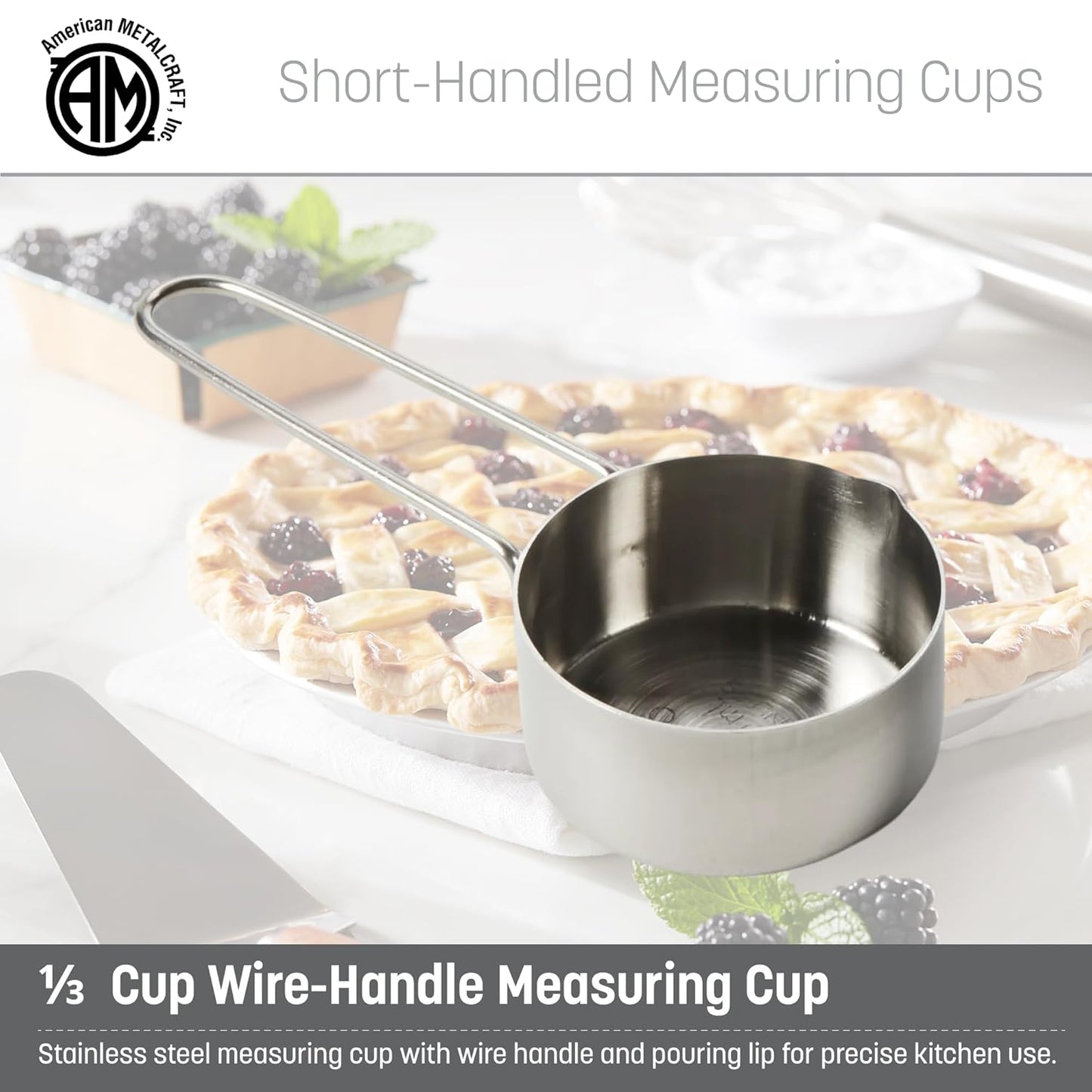 American METALCRAFT, Inc. 1/3 Stainless Steel Measuring Cup, Silver