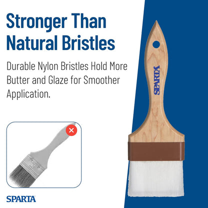 SPARTA 4039700 Nylon Wide Brush, Flat With Nylon Bristles, 2 Inches, Brown