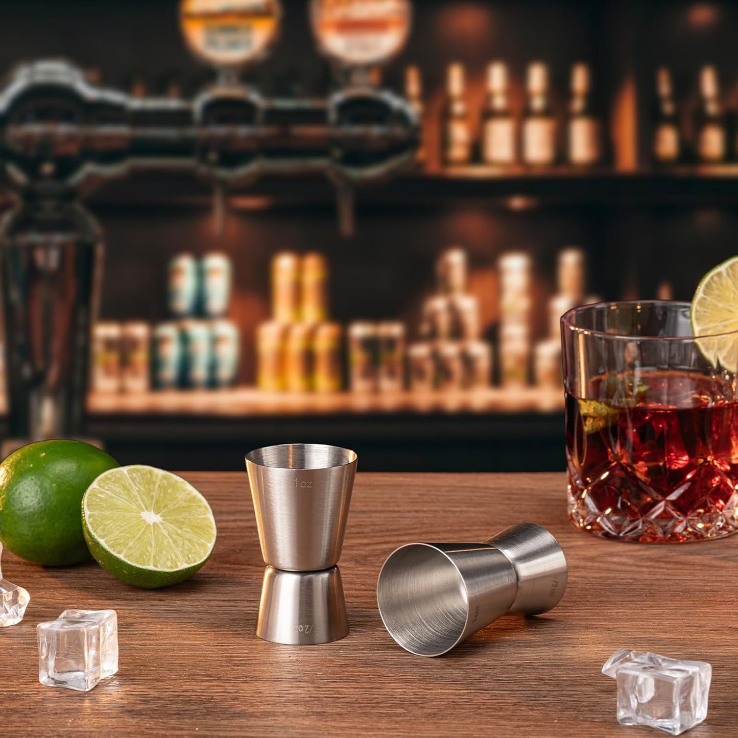 Briout Jigger for Bartending, Double Cocktail Jigger Japanese Premium 304 Stainless Steel Jigger 2 OZ 1 OZ with Measurements Inside