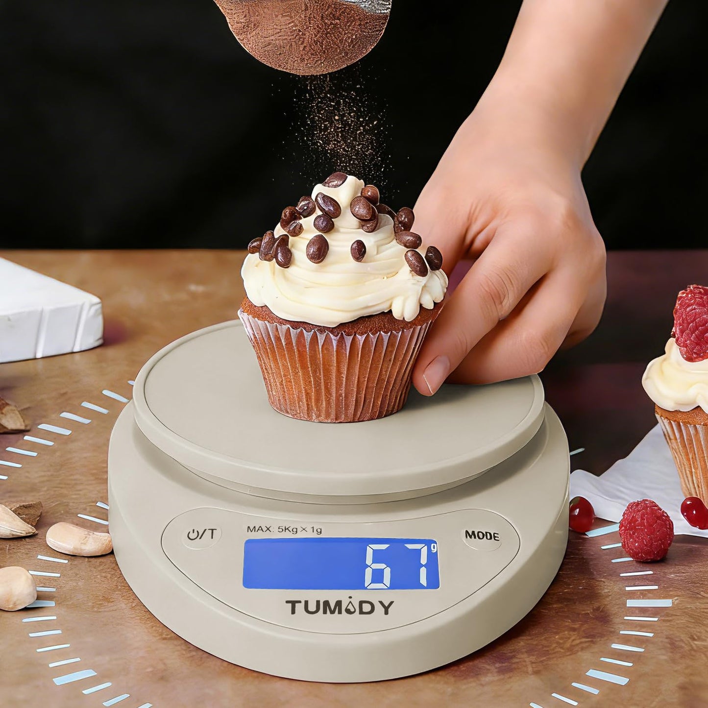Small Digital Kitchen Scale Food - 11lb/5kg Kitchen Weight Scale with LCD Display for Weight Loss, Sourdough Bread, Baking, Cooking, Keto and Meal Prep, 1g Precision, Batteries Included, Blue