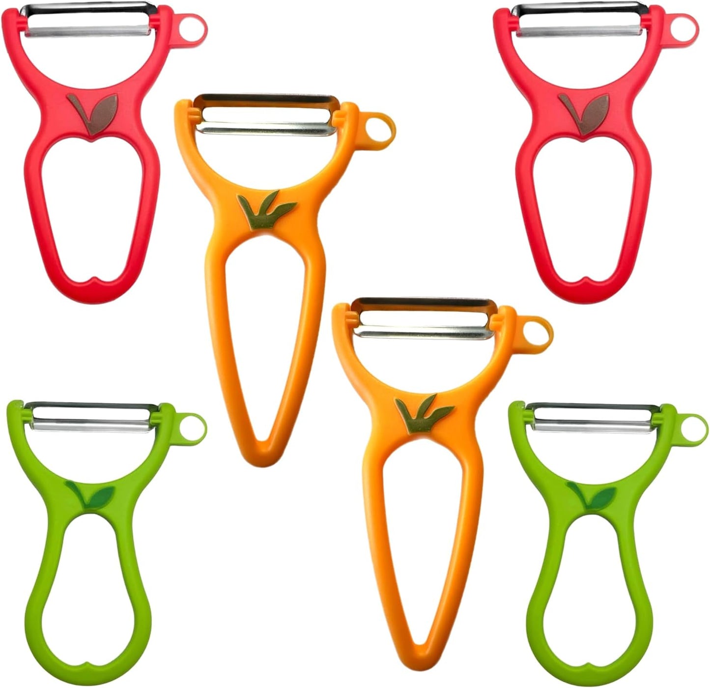 ALAZCO 3 Pack BPA-FREE Premium Swivel Fruit Vegetable Peeler Ergonomic Comfort Hold Handle Ultra Sharp Steel Blades Ideal Kitchen Peelers Potato Carrot Apple Cucumber Veggies Dishwasher Safe