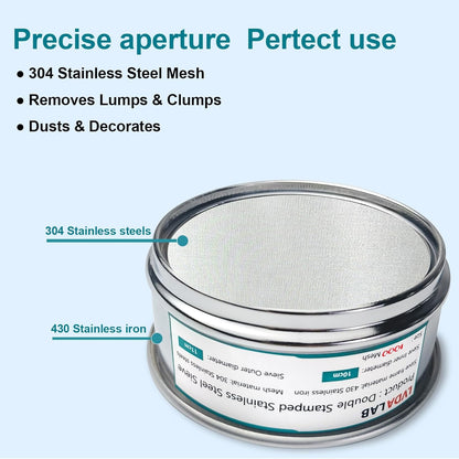 304 Stainless Steel Mesh Lab Sieve, 80 Mesh (0.2mm) Aperture Test Sieve, 4inch(10cm) Diameter Economy Standard Analysis Sample Test Sieves for Industrial Laboratory Homes - Colors B