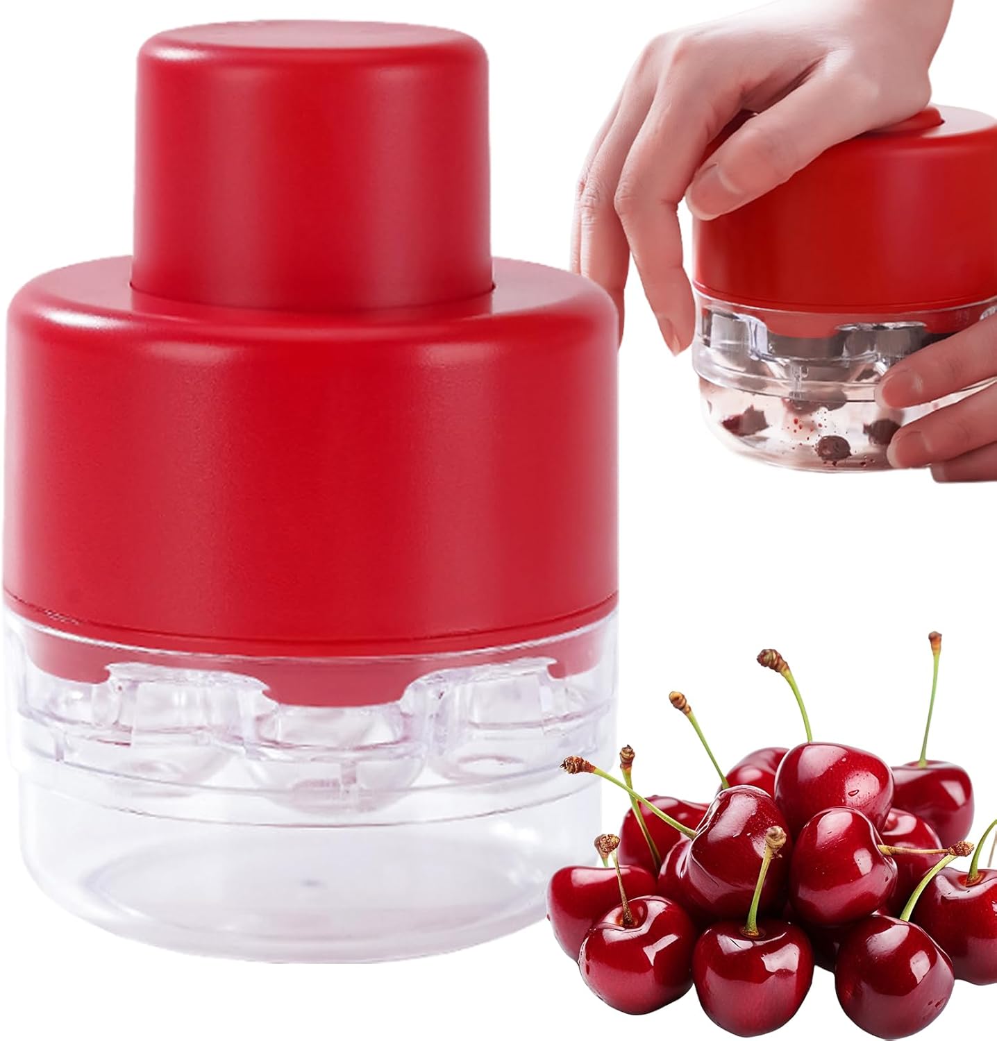 Multi Cherry Pitter Tool - 7 Holes Cherry Pit Remover with Hand-held Push Design, Quick Release and Save Your Time