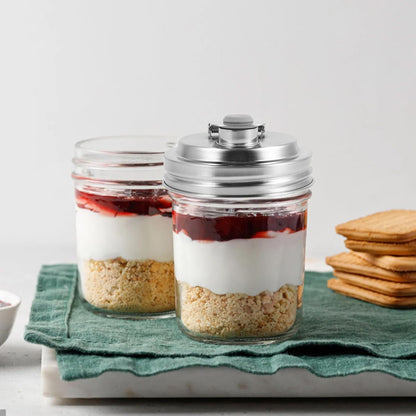 2 Pack Mason Jar Pour Spout Lid - Fits Regular Mouth & Wide Mouth Jars (86mm) - Leak Proof Stainless Steel Flip Cap for Drinking, Salad Dressing & Food Storage - Airtight Seal Cover