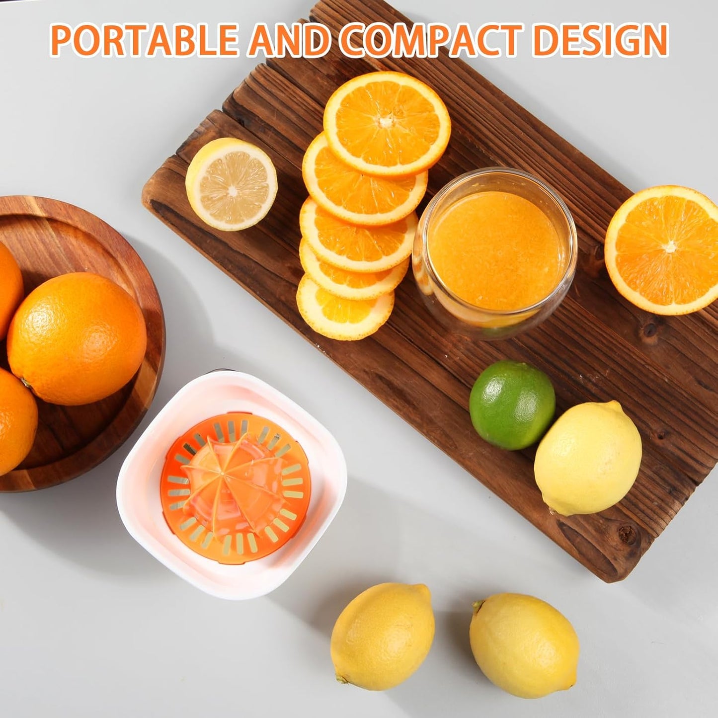 Citrus Juicer Manual Juicer, Multifunctional Hand Juicer, Lemon Lime Squeezer, 20-Ounce Capacity Orange Juicer (White, Basic)