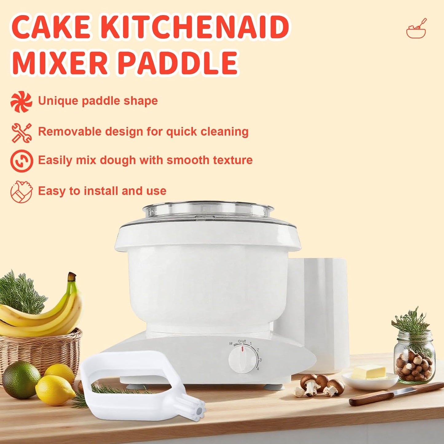 Cookie Paddles for Mixer Plus Universal Blender Biscuit Cake Dough Paddles Household Accessories Replacement Mixing Part - Pack of 2