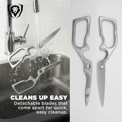 Dalstrong Kitchen Scissors — Japanese Stainless Steel Shears, Ambidextrous, Detachable for Cleaning — For Spatchcocking Chicken, Trimming Herbs, Pizza, Flatbread & Package Opening