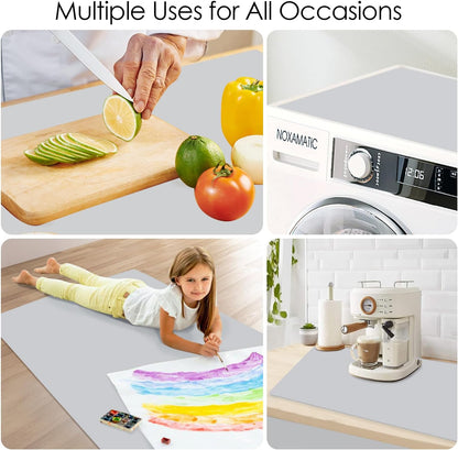 Standard Silicone Mat,Black Baking Mat-Food Grade Kids Dinner Table Placemat Non Slip Counter Mat with Raised Edges Heat Resistant Mat for Air Fryer Nonstick Pastry Dough Mat(1 Pack 23.6'' x 15.7'')