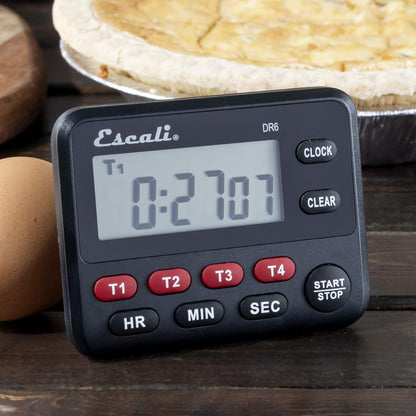 Escali Extra Loud Display Digital Kitchen Timer with Clock Mode, Recall Timer Magnetic Back