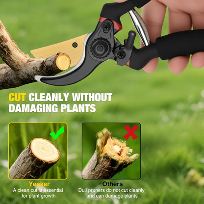 Yesker Pruning Shears Garden Shears 7.8" Professional Garden Scissors Sharp 65 Manganese Steel Blade Heavy Duty Clippers Hand Pruners for Cutting Fresh Flowers Branch Plant Trimming Gardening Tools