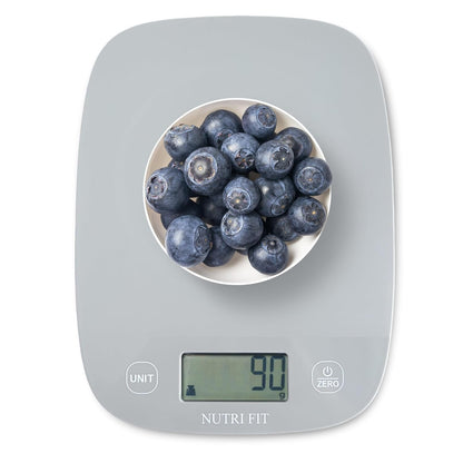 NUTRI FIT Food Scale for Kitchen Scales Digital Weight Grams and Ounces, Baking Scale Accurate for Weight Loss, Cooking, Coffee, Keto Diet, Meal Prep, 0.1oz Ultra Slim Smart Tare Black