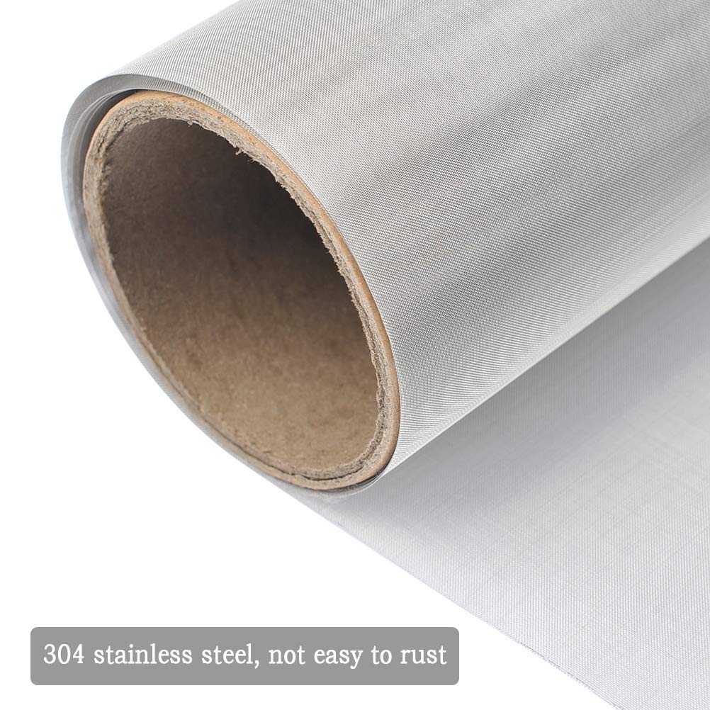 TIMESETL 304 Stainless Steel Woven Wire 80 Mesh - 12"X 40" Filter Screen Sheet Filtration Cloth