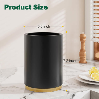 Utensil Holder, Acacia Wood Kitchen Utensil Holder for Countertop, 360°Rotating Cooking Utensil Crock for Kitchen Counter, 7.2" Large Utensil Organizer for Spatula