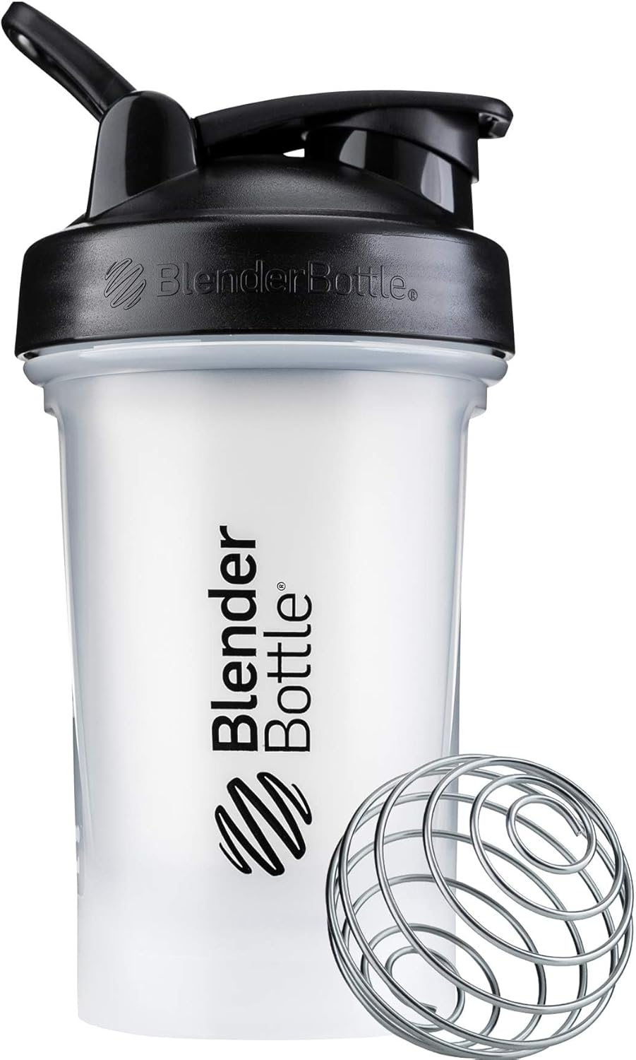 BlenderBottle Classic V2 Shaker Bottle Perfect for Protein Shakes and Pre Workout, 28-Ounce, Clear/Black