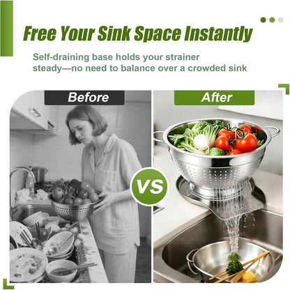 Palksky Rice Strainer & Rice Washing Bowl Stainless Steel - 5.6 Qt Professional Fine Mesh Rice Washer for Kitchen - Heavy Duty Rice Rinser, Cleaner & Drainer Colander for Quinoa, Grains & Fruit