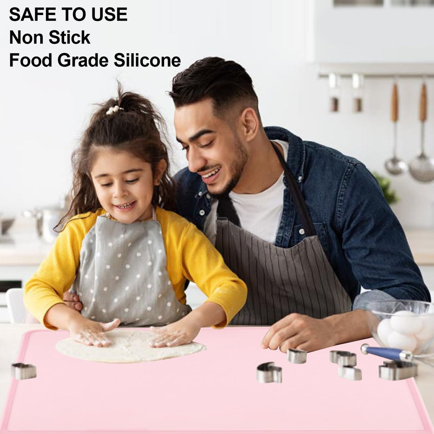 Standard Silicone Mat,Black Baking Mat-Food Grade Kids Dinner Table Placemat Non Slip Counter Mat with Raised Edges Heat Resistant Mat for Air Fryer Nonstick Pastry Dough Mat(1 Pack 23.6'' x 15.7'')