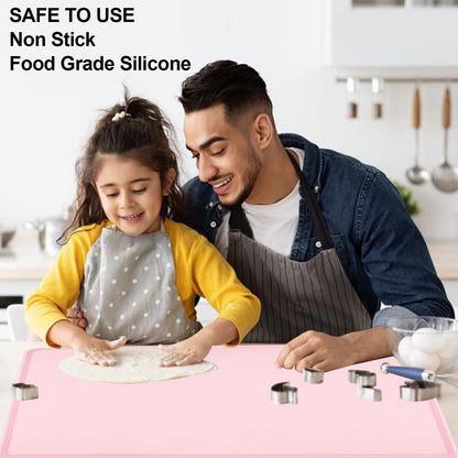 Standard Silicone Mat,Black Baking Mat-Food Grade Kids Dinner Table Placemat Non Slip Counter Mat with Raised Edges Heat Resistant Mat for Air Fryer Nonstick Pastry Dough Mat(1 Pack 23.6'' x 15.7'')