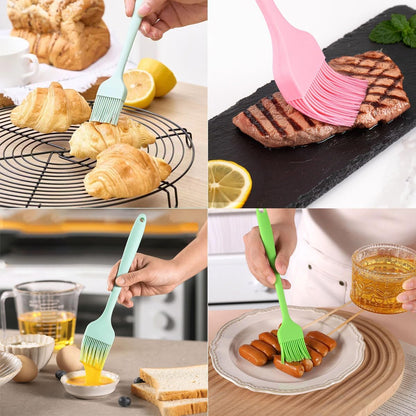 7 Pcs Silicone Basting Brush 600℉ Heat Resistant BPA Free Silicone Marinading Meat Grill Basting Pastry Brush for Oil Butter Sauce Sausages Desserts Turkey Baster Grill Barbecue, (Large&small)