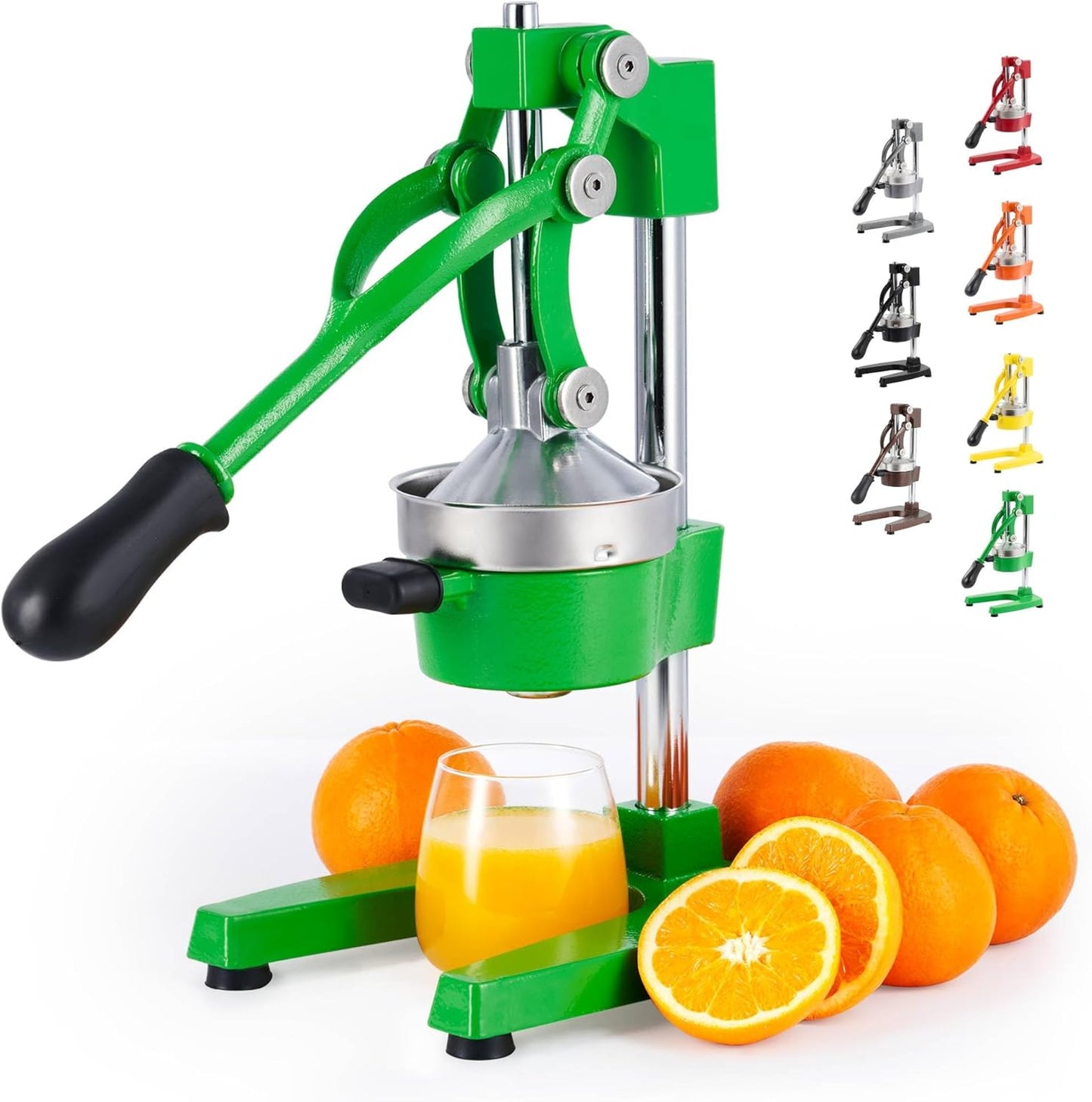 CO-Z Manual Citrus Juicer, Commercial Grade Cast Iron Orange Juicer, Professional Heavy Duty Juice Press with Removable Strainer, Manual Juice Extractor for Orange Lemon Pomegranate Citrus, Black