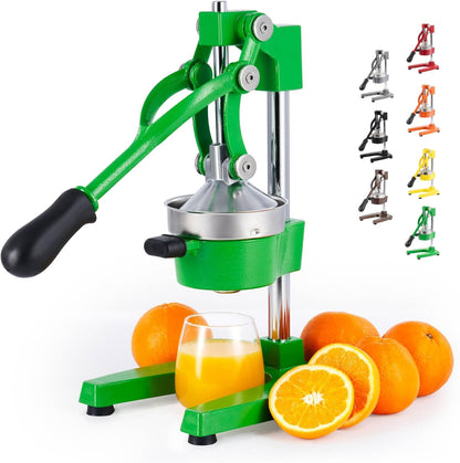 CO-Z Manual Citrus Juicer, Commercial Grade Cast Iron Orange Juicer, Professional Heavy Duty Juice Press with Removable Strainer, Manual Juice Extractor for Orange Lemon Pomegranate Citrus, Black