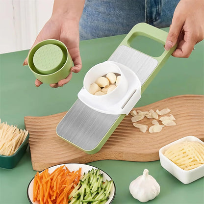 2 Pack Stainless-Steel Mandoline Slicer for Kitchen, 6-in-1 Vegetable Cutter, Shredder & Grater for Potato, Carrot, Salad | Handheld, Multifunctional Kitchen Tool for Daily Salad & Meal Prep