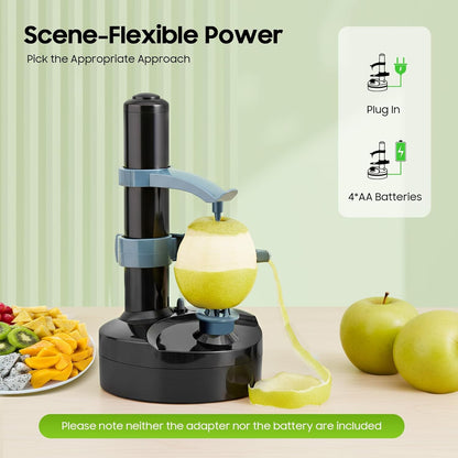 Electric Potato Peeler Machine with 2 Spare Blades, Automatic Potato Peeler Stainless Steel Swivel Vegetable Fruits Fruit Potato Peeler, Apple Paring Machine Kitchen Peeling Tool