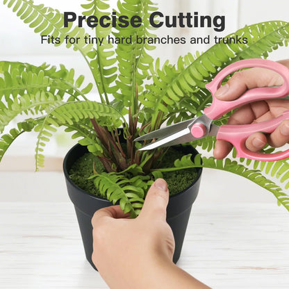 Housolution Flower Scissors, Strong Floral Shears, Premium Steel Garden Pruning Shears Garden Scissors Floral Fruits Leaf Scissors Hand Pruner Snip Trimming Tool for Gardening Flower Arrangement, Pink