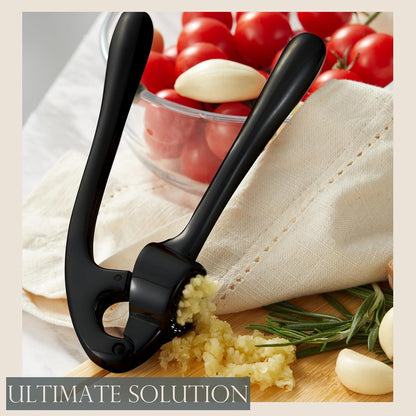 Kitessensu High Effective Garlic Press With Studs, Heavy Duty Garlic Mincer, Easy to Squeeze and Clean, Rust Proof, Ginger Crusher- Imperial Silver