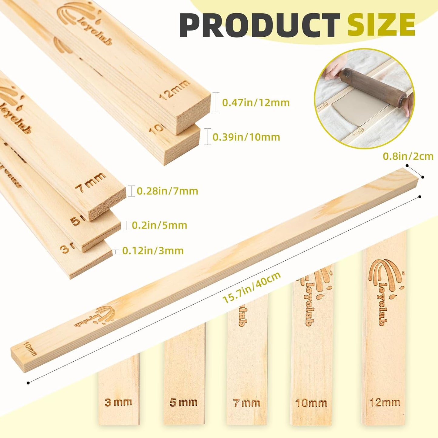 Professional Clay Rolling Pin, 17 Inch Non-Stick Clay Roller for Pottery and Slab Making –Duty Pottery Tool with Ergonomic Handles, Essential for Art Studios
