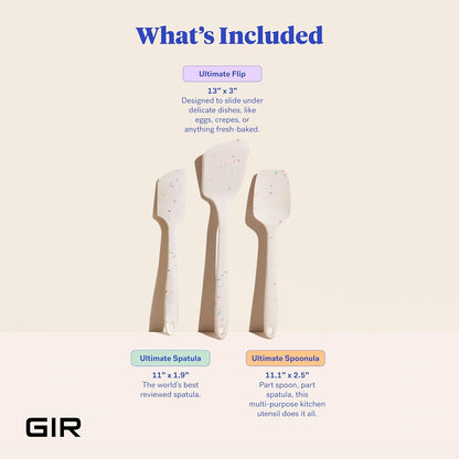 GIR: Get It Right 5-Piece Silicone Ultimate Kitchen Utensils Set - Ladle, Spatula, Flip, Spoon & Spoonula - Non-Toxic Cooking Utensils for Nonstick Cookware, Cooking and Baking - Black