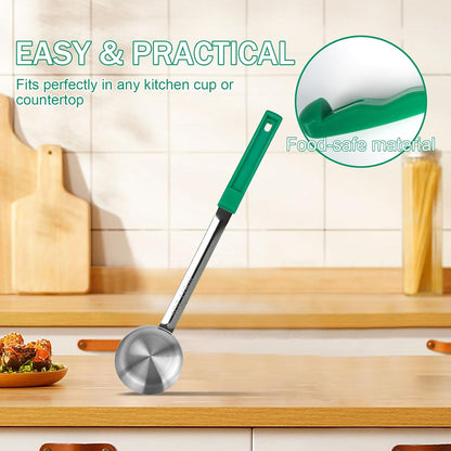 1 Ounce Solid Stainless Steel Portion Control Ladle Spoon - 2Pcs Pizza Sauce Serving Spoons Portion Ladle for Sauces, Perfect for Weight Watchers, Buffets, Parties