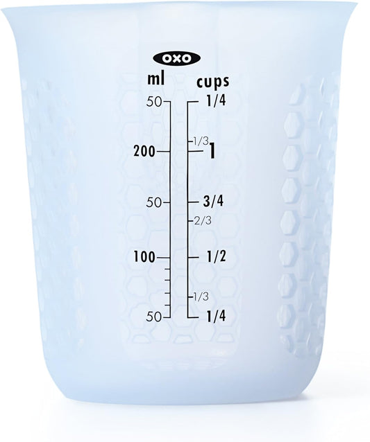 OXO Good Grips 4-Cup Squeeze & Pour Silicone Measuring Cup with Stay-Cool Pattern