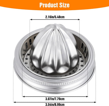 4 Pcs Mason Jar Juicer Lid 304 Stainless Steel Citrus Reamer Manual Citrus Squeezerr Juicers lids for Wide Mouth Accessories Supplies,Orange Grapefruit Lemon Juicer Hand Squeezer Top drinking lids