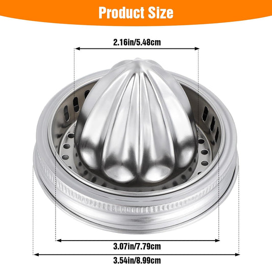 4 Pcs Mason Jar Juicer Lid 304 Stainless Steel Citrus Reamer Manual Citrus Squeezerr Juicers lids for Wide Mouth Accessories Supplies,Orange Grapefruit Lemon Juicer Hand Squeezer Top drinking lids