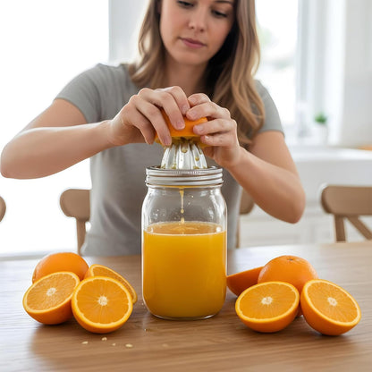 4 Pcs Mason Jar Juicer Lid 304 Stainless Steel Citrus Reamer Manual Citrus Squeezerr Juicers lids for Wide Mouth Accessories Supplies,Orange Grapefruit Lemon Juicer Hand Squeezer Top drinking lids