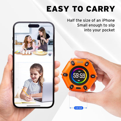 Pomodoro Timer, Magnetic Visual Timer with Flip Countdown, Silent & Alarm, Tools for Anyone, Cube Digital Timer for for Work, Kitchen Cooking, Study, 3/5/10/25/30/60min & Custom Countdown - Turquoise