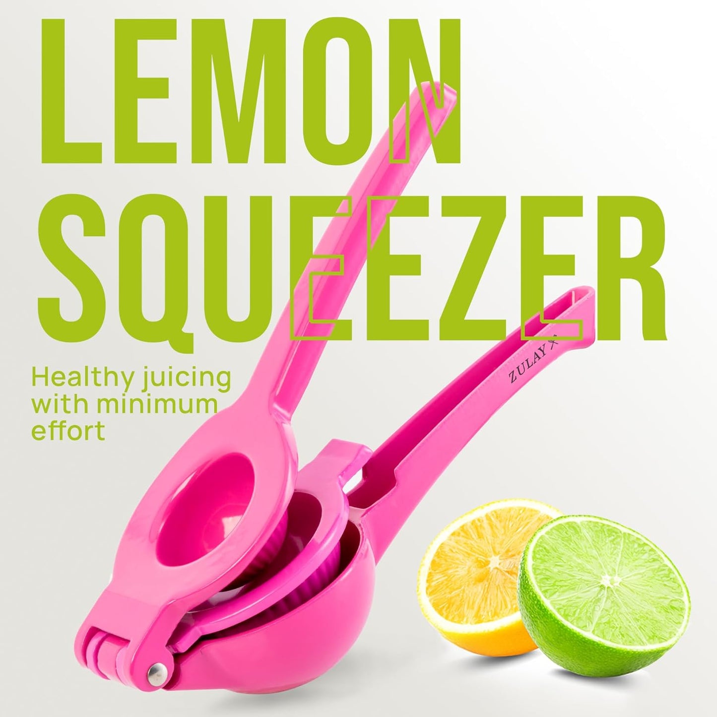 Zulay Kitchen Metal 2-in-1 Lemon Squeezer - Sturdy Max Extraction Hand Juicer Lemon Squeezer Gets Every Last Drop - Easy to Clean Manual Citrus Juicer - Easy-Use Lemon Juicer Squeezer - Yellow/Green
