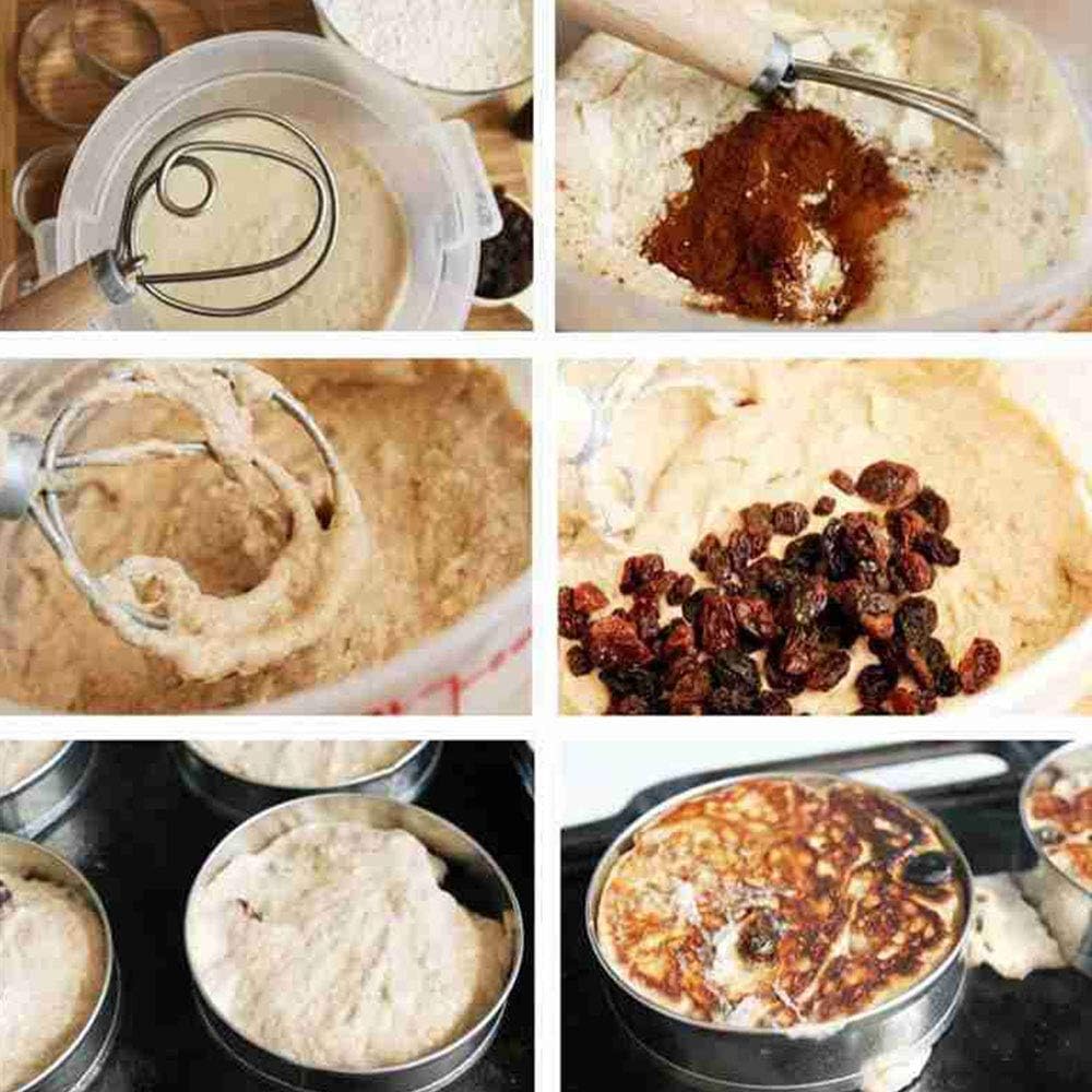 Danish Dough Whisk - 13" Dutch Whisk with Stainless Steel Ring - Danish Whisk for Bread, Pastry or Pizza Dough - Baking Tool Alternative to a Blender, Mixer or Hook