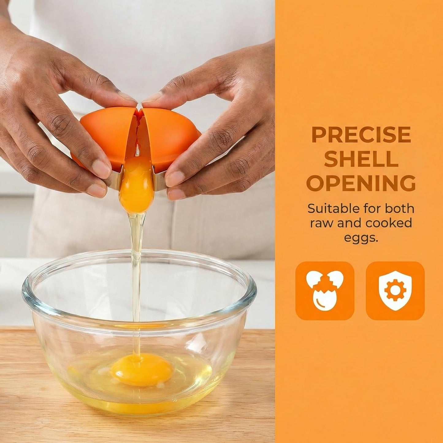 3PCS Egg Shell Opener, Egg Cracker Tool for Raw Eggs, Hard Boiled Egg Peeler for Easy Separate & Peel Eggs, Egg Separator for Cooks, Bakers Families