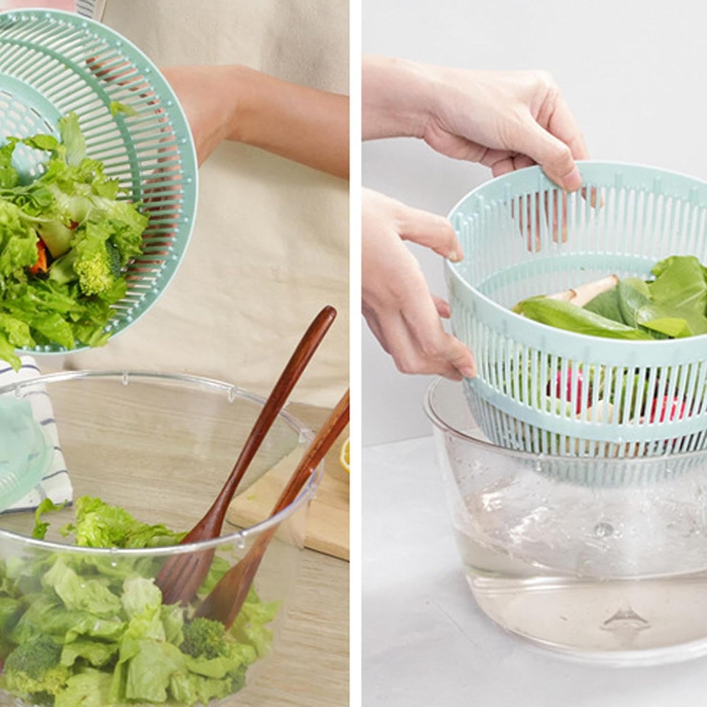 Large Manual Salad Spinner | Efficient Lettuce Washer with Secure Lid, Rotary Handle & Drainer for Quick Drying of Leafy Greens & Fruits in Home Kitchen Hot Pink