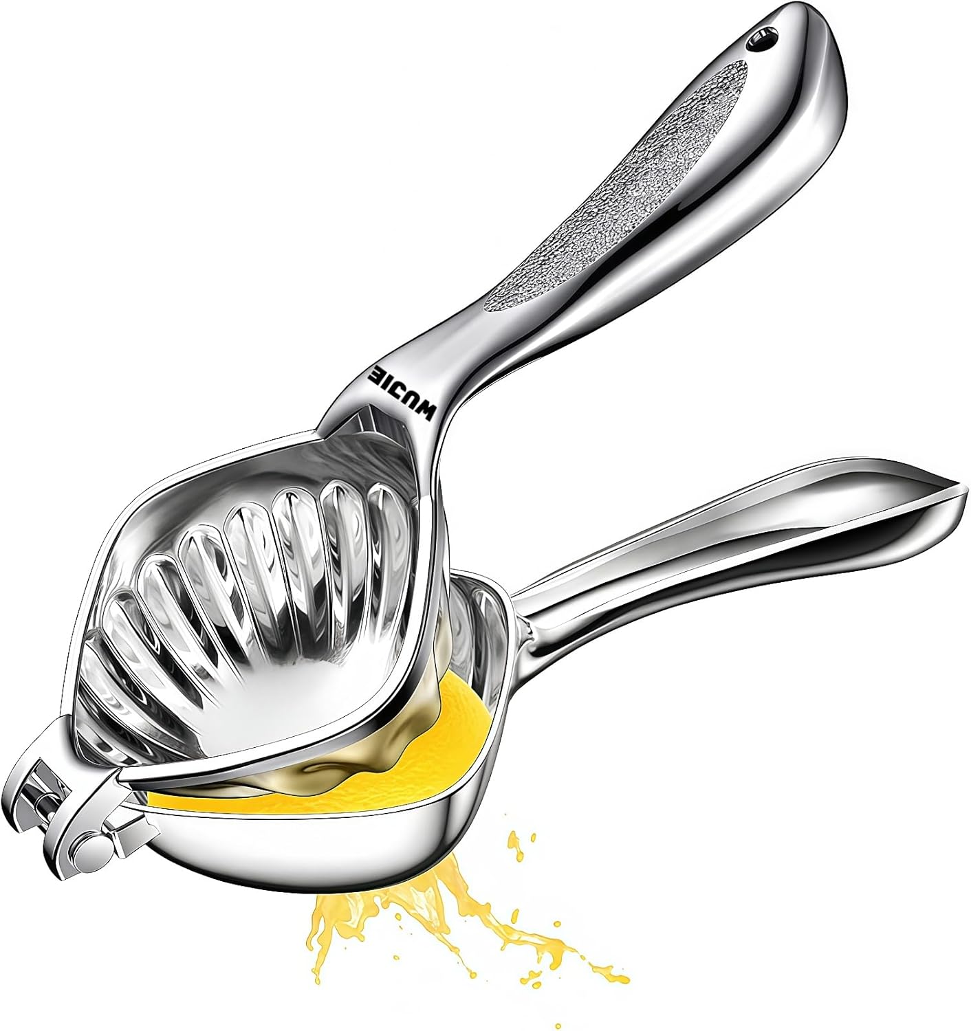 WUJIE Heavy Duty Manual Citrus Juicer, Stainless Steel Hand Press Lemon Lime Squeezer with Large Capacity and Filter, Easy Squeeze Professional Fruit Press